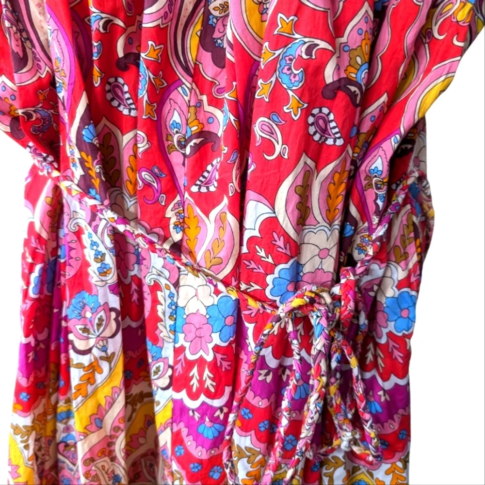 Marilyn Belted Sleeveless Cotton Midi Dress in Zanzibar... Size XL - Picture 8 of 10